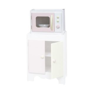 Little Colorado Kids Play Microwave Oven   White with Soft Pink/Pastel Green   Play Kitchen Accessories