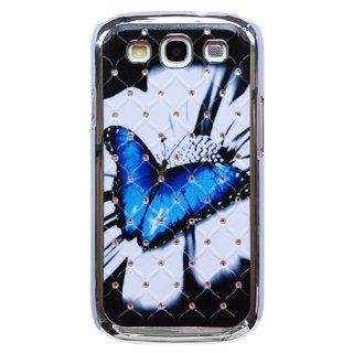 Bfun Packing Blue Butterfly Bling Chrome Plated Hard Cover Case for Samsung Galaxy S3 i9300 Cell Phones & Accessories