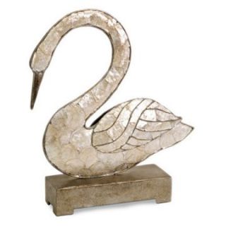 IMAX 21H in. Fenella Capiz Shell Double Sided Swan Figurine   Sculptures & Figurines