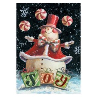 Toland 28 x 40 in. Peppermint Snowman House Flag   Outdoor Decor