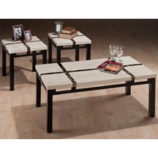 Jofran Black Frost Cocktail Table with 2 End Tables   Coffee Table Sets