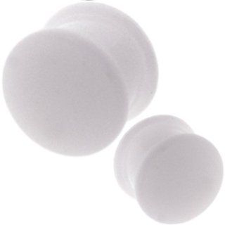 1 Pair of 00g 10mm 00 Gauges Gauge Flesh Tunnels Flesh Tunnel Screw Double Flare Flared Ear Plugs Gauges Stretcher Expander Silicone Body Piercing Jewelry Ear Plug Earlets Expanders Ears Earring Earrings White (00g  10mm) Jewelry