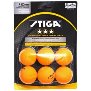Stiga Three Star Orange Table Tennis Balls   6 Balls   Table Tennis Equipment