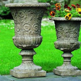 Campania International Medium Farnese Cast Stone Urn Planter   Planters