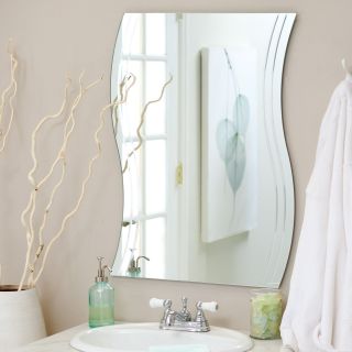 Frameless Wave Wall Mirror   22W x 29.5H in.   Wall Mirrors