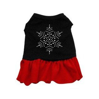 Snowflake Rhinestone Dress Black with Red XS (8)  Pet Dresses 