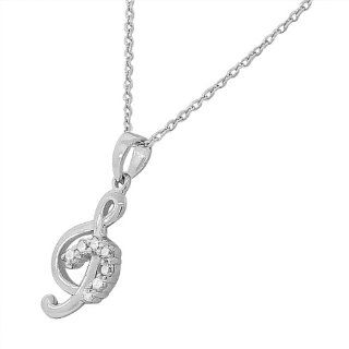 Sterling Silver White Gold Tone Music Clef Musical Note Crystals CZ Pendant Necklace with Chain My Daily Styles Jewelry