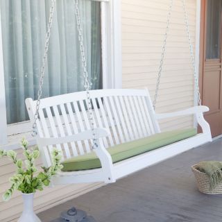 Coral Coast Pleasant Bay Curved Back Porch Swing   White   Porch Swings