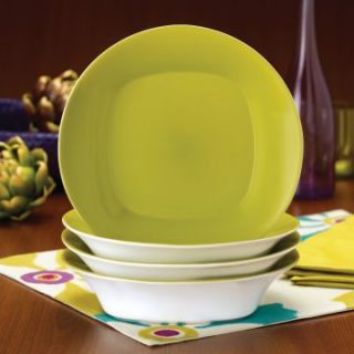 Rachael Ray Round and Square Green Pasta Bowls   Set of 4   Soup & Pasta Bowls