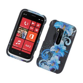 Blue Flower Hard Cover Case for Nokia Lumia 822 Cell Phones & Accessories