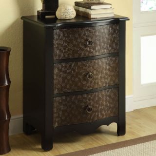 Monarch Transitional 3 Drawer Bombay Chest   Black / Gold   Decorative Chests