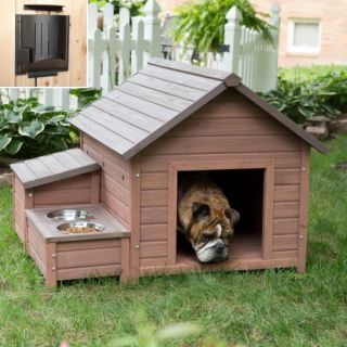 Boomer & George A Frame Dog House with Food Bowl Tray / Storage Cubby & Heater   Dog Houses
