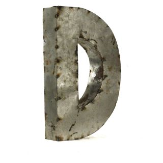 Letter D Metal Wall Art   Small   12W x 18H in.   Wall Sculptures and Panels