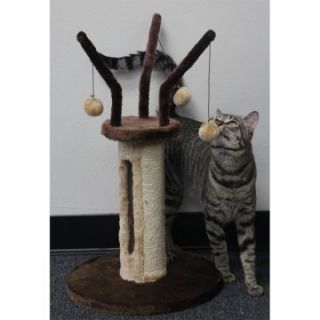PetPals Group 16 x 16 x 16 in. Sisal Post with Hanging Teasers   Cat Scratching Posts