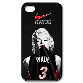 Marilyn Monroe Bite NBA Miami Heat Dwyane Wade Jersey Iphone 4 4S Nike Just Do It Cover Case Cell Phones & Accessories