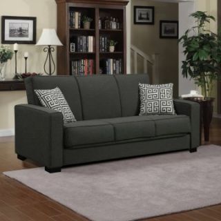 Handy Living Puebla Convert a Couch®   Smoky Charcoal Gray Linen   Convertible Sofas