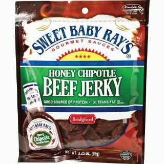 Bridgeford, Sweet Baby Ray's, Honey Chipotle Beef Jerky, 3.25oz Pouch (Pack of 4)  Jerky And Dried Meats  Grocery & Gourmet Food