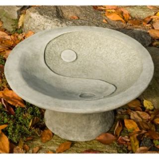 Campania International Yin Yang Pedestal Cast Stone Bird Bath   Bird Baths