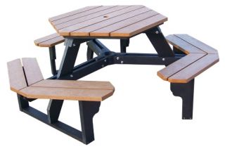 Polly Products Econo Mizer Hexagon Table   Picnic Tables