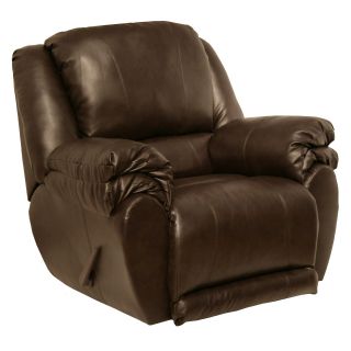 Catnapper Commodore Bonded Leather Chaise Rocker Recliner with Heat and Massage   Brown   Recliners