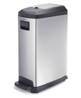 Cuisinart Space Saver Step On 9 Gallon Trash Can   Kitchen Trash Cans