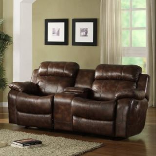 Darrin Reclining Loveseat with Console   Brown   Loveseats