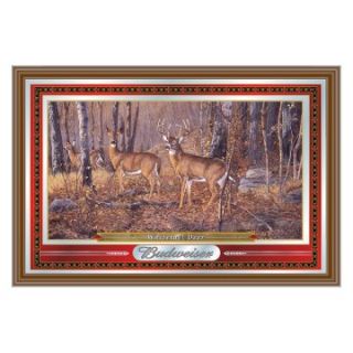 Budweiser Wildlife Series Mirror   Whitetail Deer   26 x 15   Game Room & Billiards