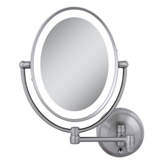 Zadro LED Lighted 10X/1X Oval Satin Nickel Wall Mirror   Bathroom Mirrors