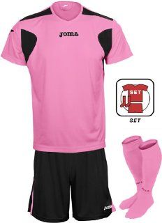Joma LIGA Fluor SS Custom Soccer Jersey Shorts Socks SET FLUORESCENT PINK/BLACK (SET) AL  Soccer Equipment  Sports & Outdoors