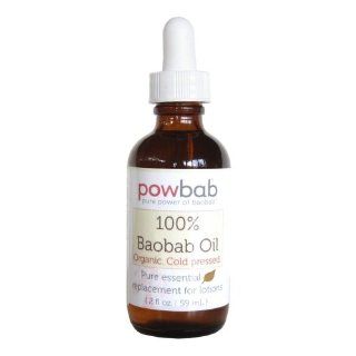 powbab 100% Baobab Oil Cold Pressed   2 oz. bottle  Facial Oils  Beauty
