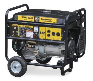 Steele Products SP GG750EC 7, 500 Watt 4 Cycle Gas Powered Portable Generator With Wheel Kit & Electric Start (CARB Compliant)  Patio, Lawn & Garden