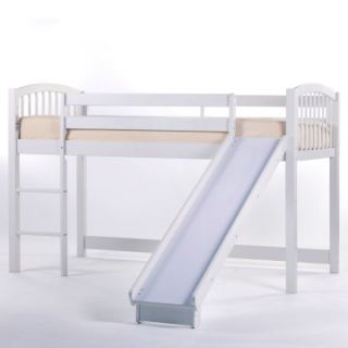 Schoolhouse Junior Loft with Slide   White   Loft Beds