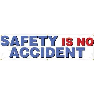 Accuform Signs MBR805 Reinforced Vinyl Motivational Safety Banner "SAFETY IS NO ACCIDENT" with Metal Grommets, 28" Width x 8' Length, Violet/Red on White Industrial Warning Signs