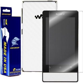ArmorSuit MilitaryShield   Sony F Series Walkman  NWZ F805 / NWZ F806 Screen Protector + White Carbon Fiber Full Body Skin Protector / Front Anti Bubble Ultra HD   Extreme Clarity & Touch Responsive Shield with Lifetime Free Replacements   Retail Pa