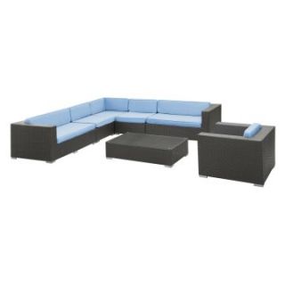 Palm All Weather Wicker Sectional Conversation Set   Seats 6   Conversation Patio Sets