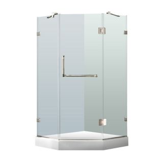 Vigo VG6062CHCL36W 34.125W x 73.33H in. Clear Glass Shower Enclosure with Base   Bathtub & Shower Doors