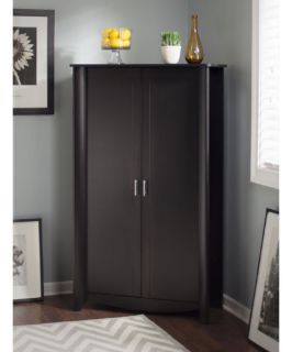Bush Aero Collection 2 Door Tall Storage   Classic Black   Pantry Cabinets