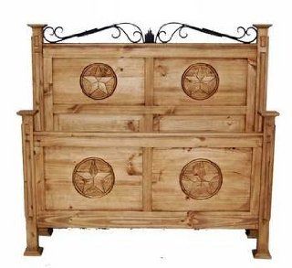 Queen Size Rustic/Western San Gabriel Bed With Star Home & Kitchen