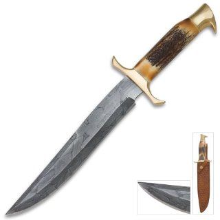 Timber Wolf Mosaic Bowie Knife Damascus  Hunting Folding Knives  Sports & Outdoors