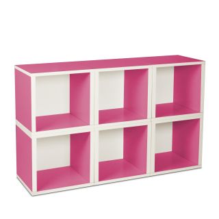 Way Basics Modular 6 Cube Bookcase   Pink   Bookcases