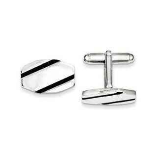 Sterling Silver and Black Enamel Cuff Links Cyber Monday Special Jewelry Brothers Jewelry