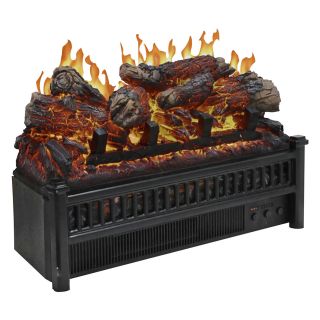 Pleasant Hearth Electric Fireplace Logs with LED Glowing Ember Bed   Black   Electric Inserts