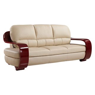Global Furniture UA230 Leather Sofa   Cappuccino   Sofas