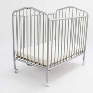 LA Baby Compact Metal Folding Crib   Silver   Cribs