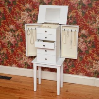 Bay Shore Collection Hampton Bay Jewelry Armoire   White   Jewelry Armoires