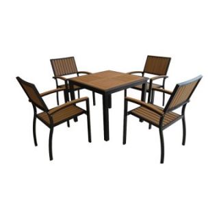 Walker Edison All Weather Outdoor Patio Dining Set   Seats 4   Patio Dining Sets