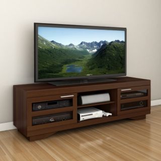 Sonax B 097 RGT Granville 66 in. Wood Veneer TV Bench   Warm Cinnamon   TV Stands