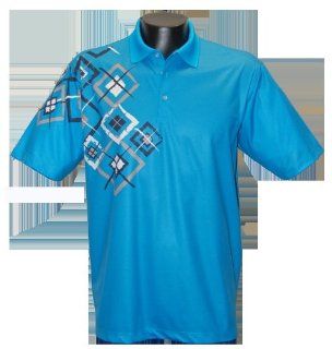 Bermuda Sands Men's Polo Tempo 833   Short Sleeve Golf Shirt   Turquoise   Size Large 