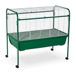 Prevue Pet Jumbo Small Pet Cage on Stand   White/Green   Rabbit Cages & Hutches