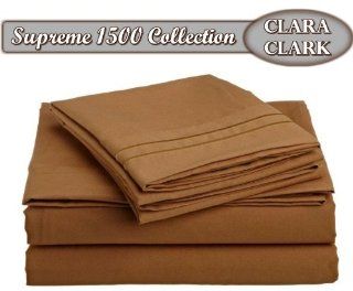 Clara Clark  Supreme 1500 Collection 4pc Bed Sheet Set   Queen Size, Mocha Light Brown Carmel   Queen Size Comforter Sets On Sale